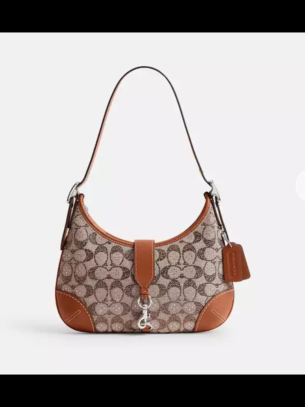 Coach Hamptons Hobo Bag In Crystal Signature Jacquard
